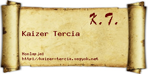Kaizer Tercia névjegykártya